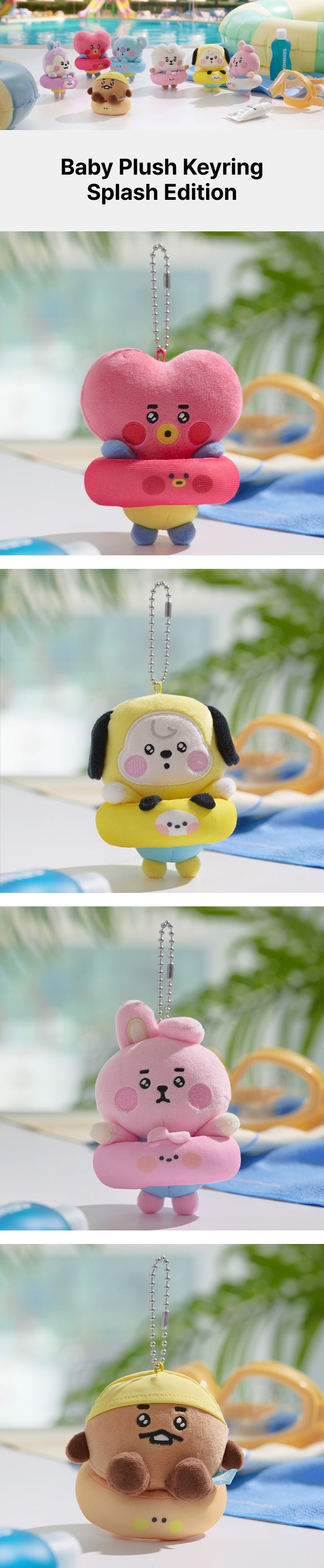 [BTS] Baby Plush Keyring Splash Edition