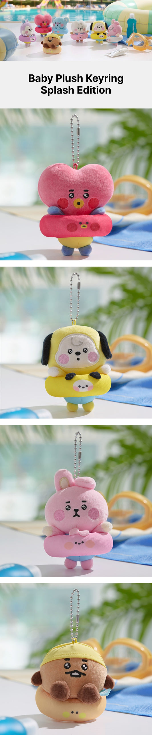[BTS] Baby Plush Keyring Splash Edition